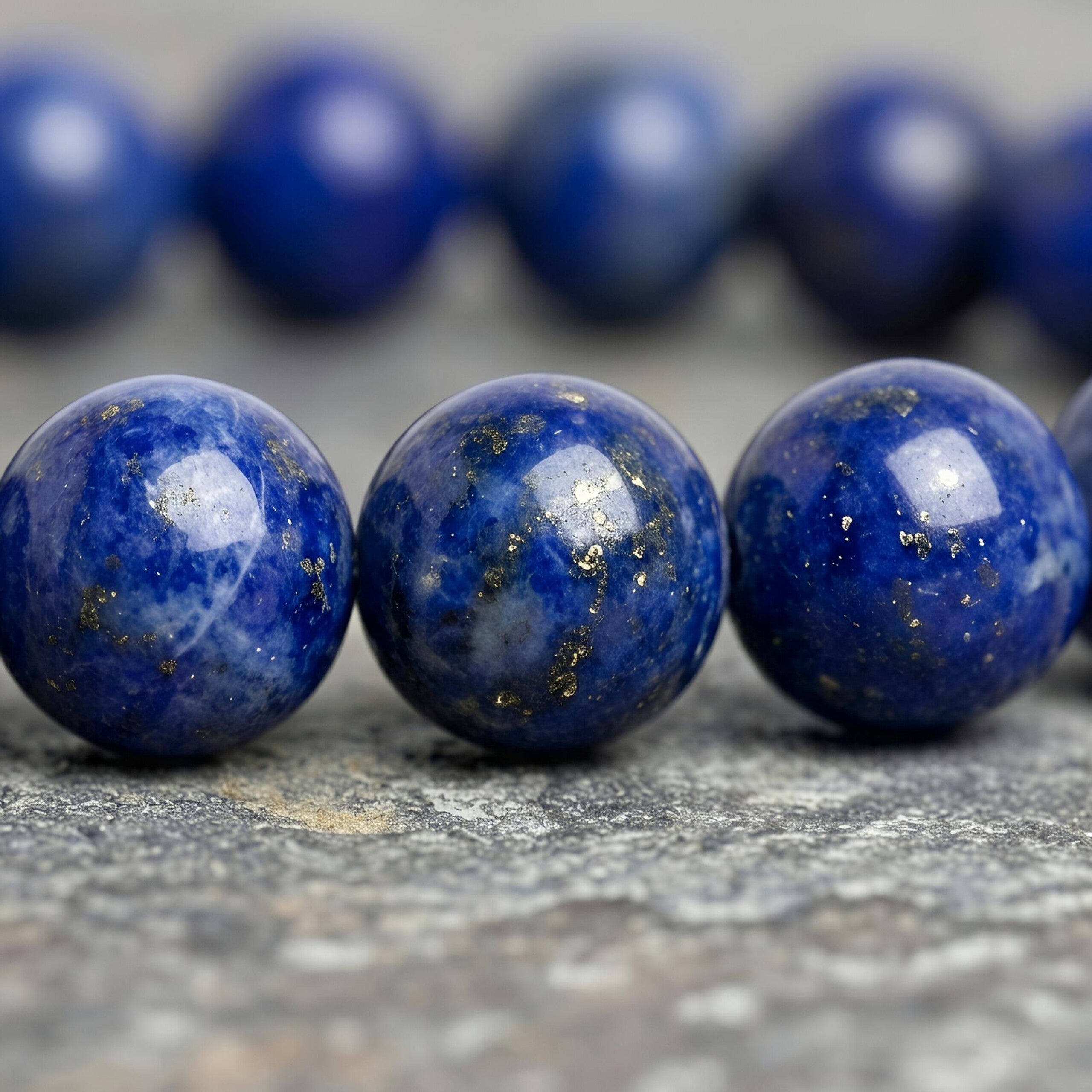 Lapis Lazuli Bracelet – Natural Deep Blue Gemstone Beads