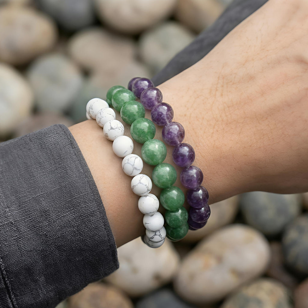 Green Jade Bracelet – Natural Green Gemstone Beads