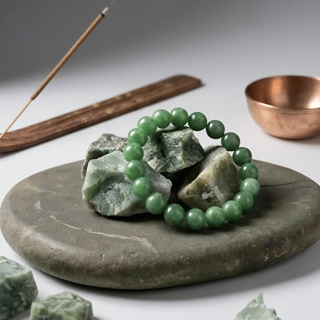 Green Jade Bracelet – Natural Green Gemstone Beads