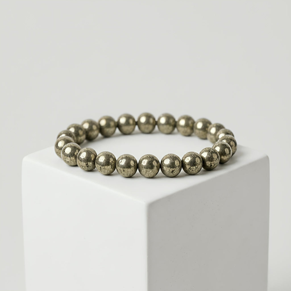 Golden Pyrite Bracelet – Natural Metallic Gemstone Beads