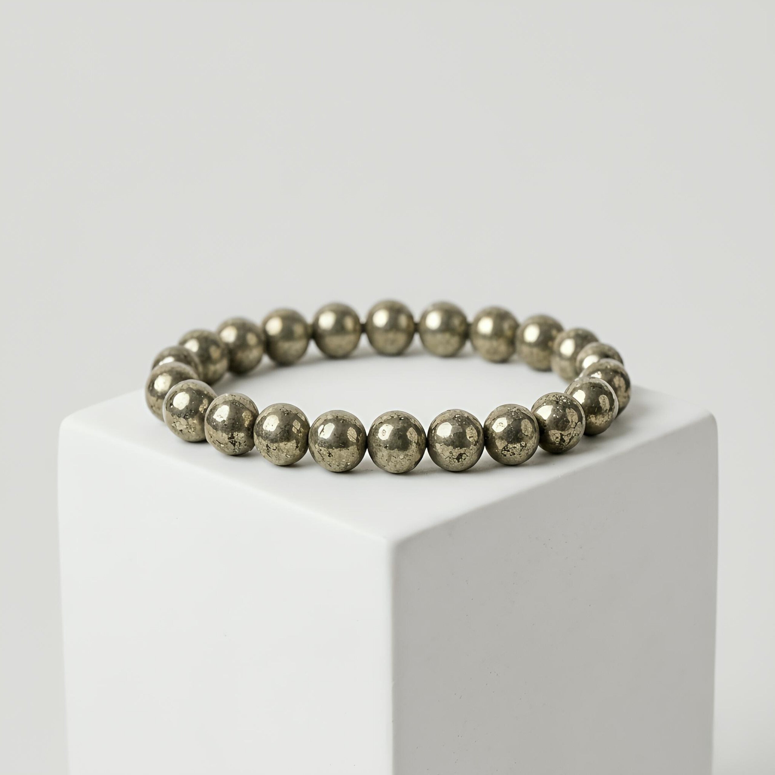 Golden Pyrite Bracelet – Natural Metallic Gemstone Beads
