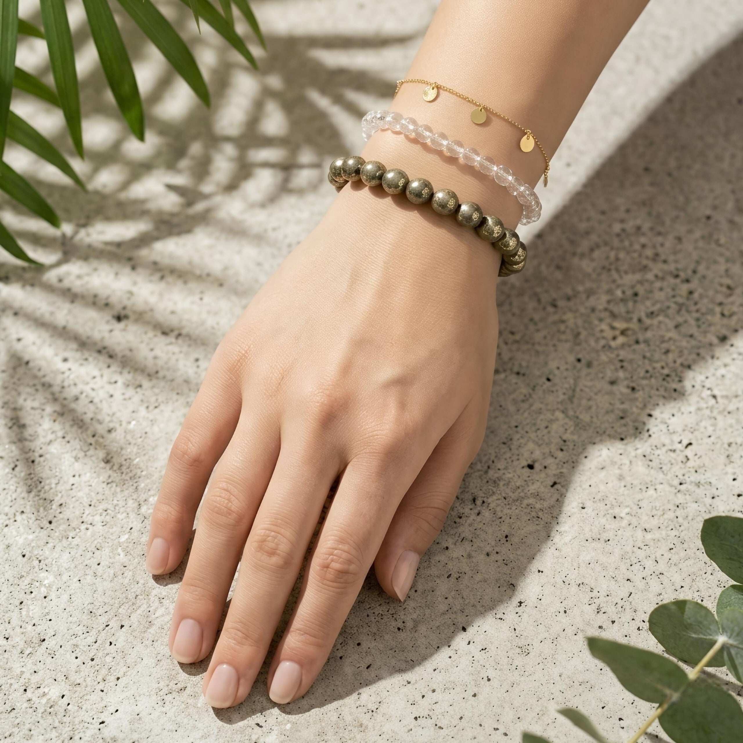 Golden Pyrite Bracelet – Natural Metallic Gemstone Beads