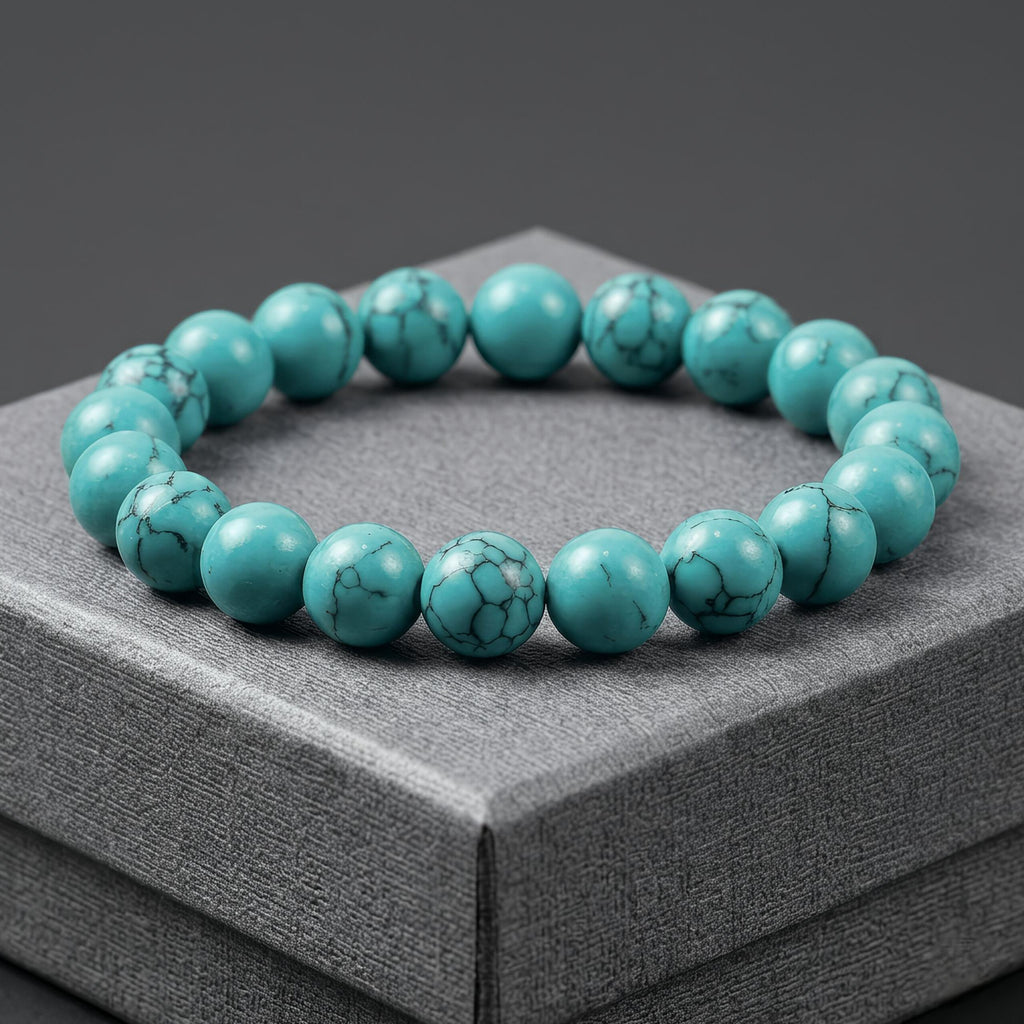 Firoza (Turquoise) Bracelet – Natural Sky Blue Gemstone Beads