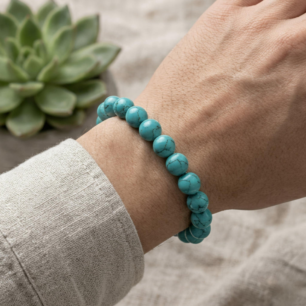 Firoza (Turquoise) Bracelet – Natural Sky Blue Gemstone Beads