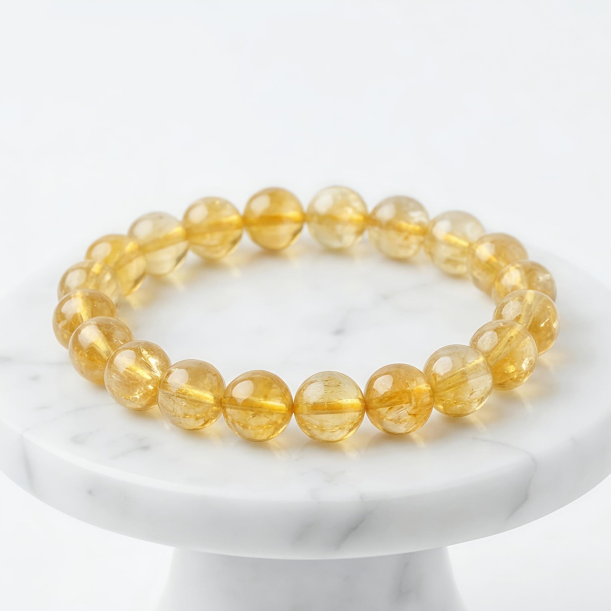Citrine Bracelet – Natural Yellow Gemstone Beads