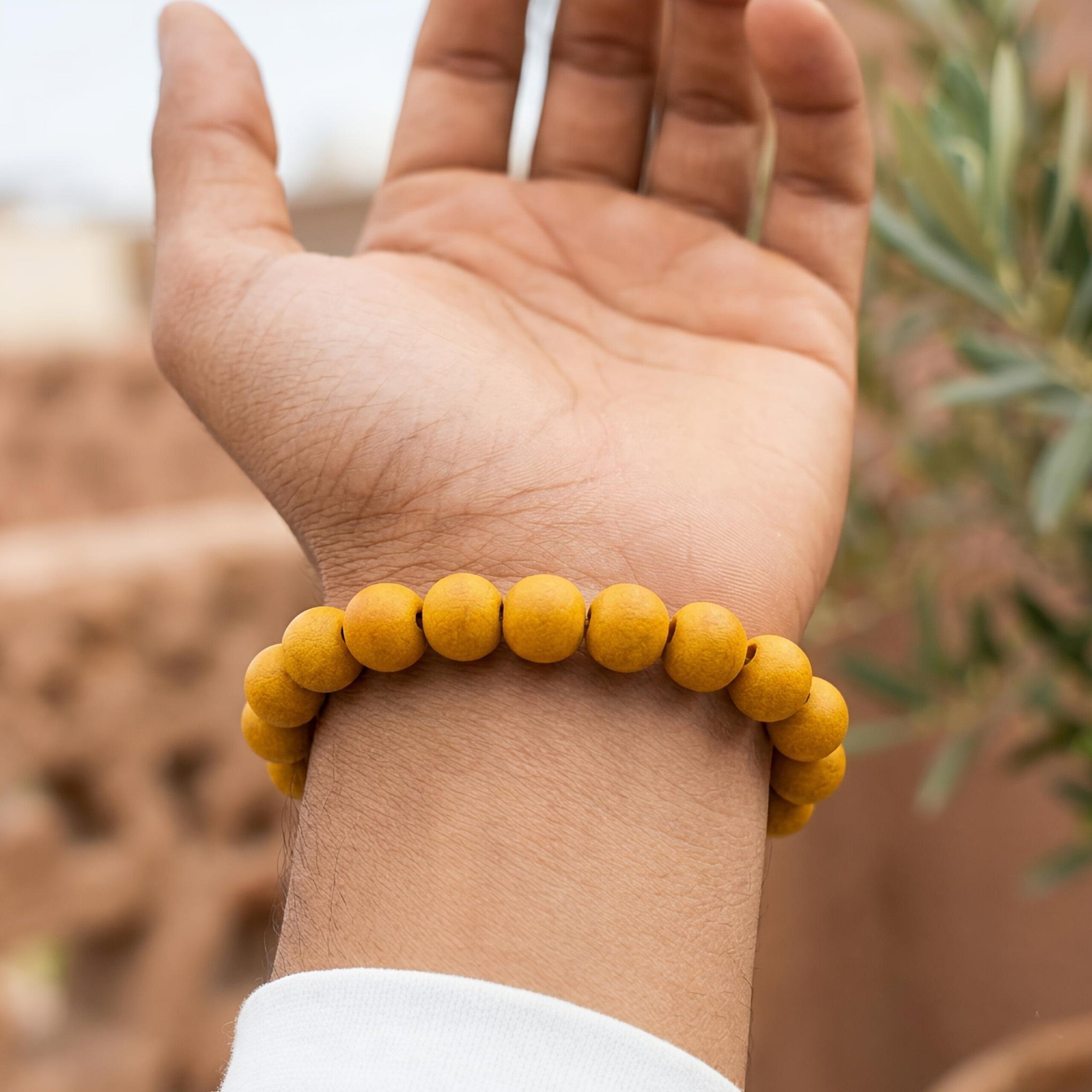 Haldi Bracelet 10mm – Natural Turmeric Beads Bracelet