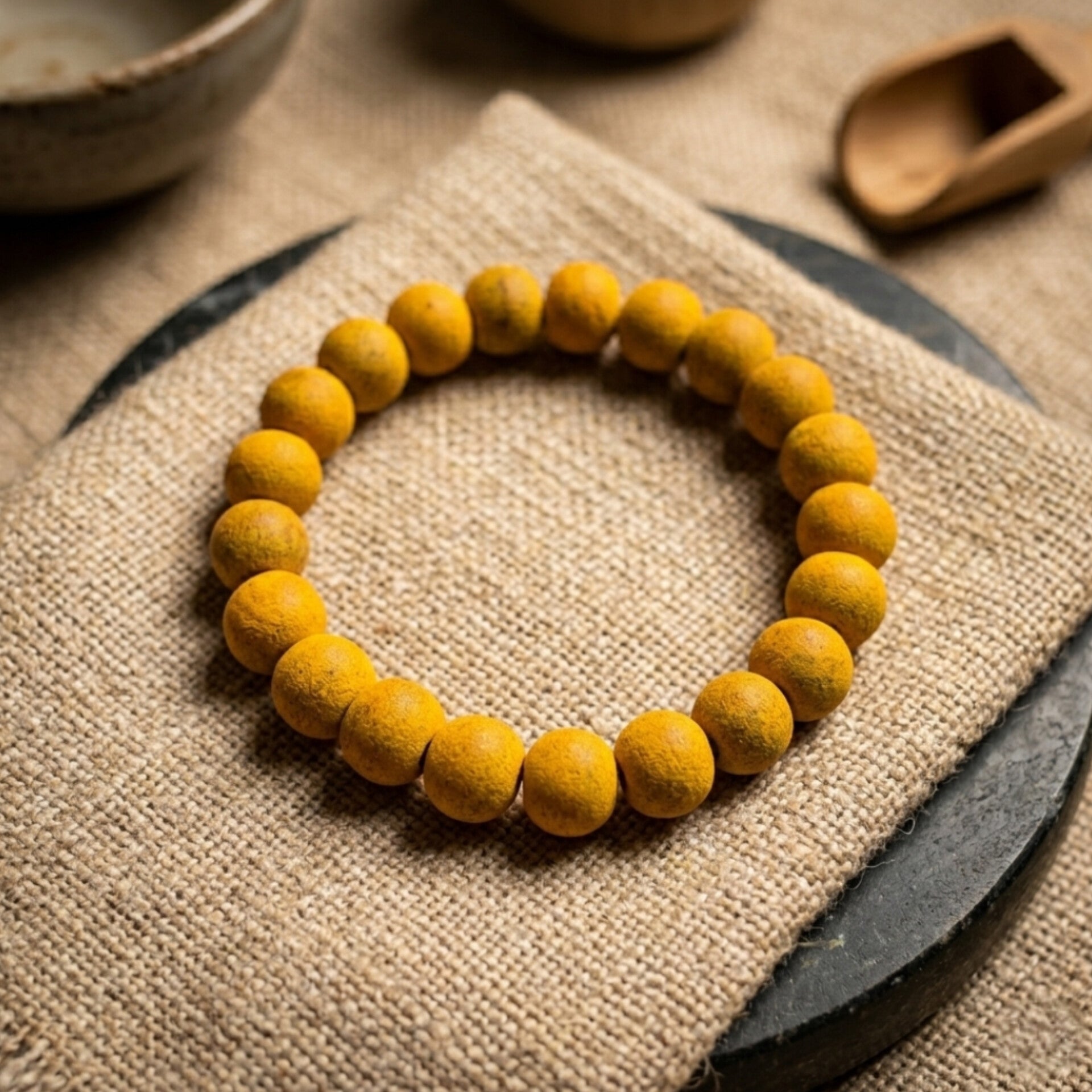 Haldi Bracelet  – Natural Turmeric Beads Bracelet