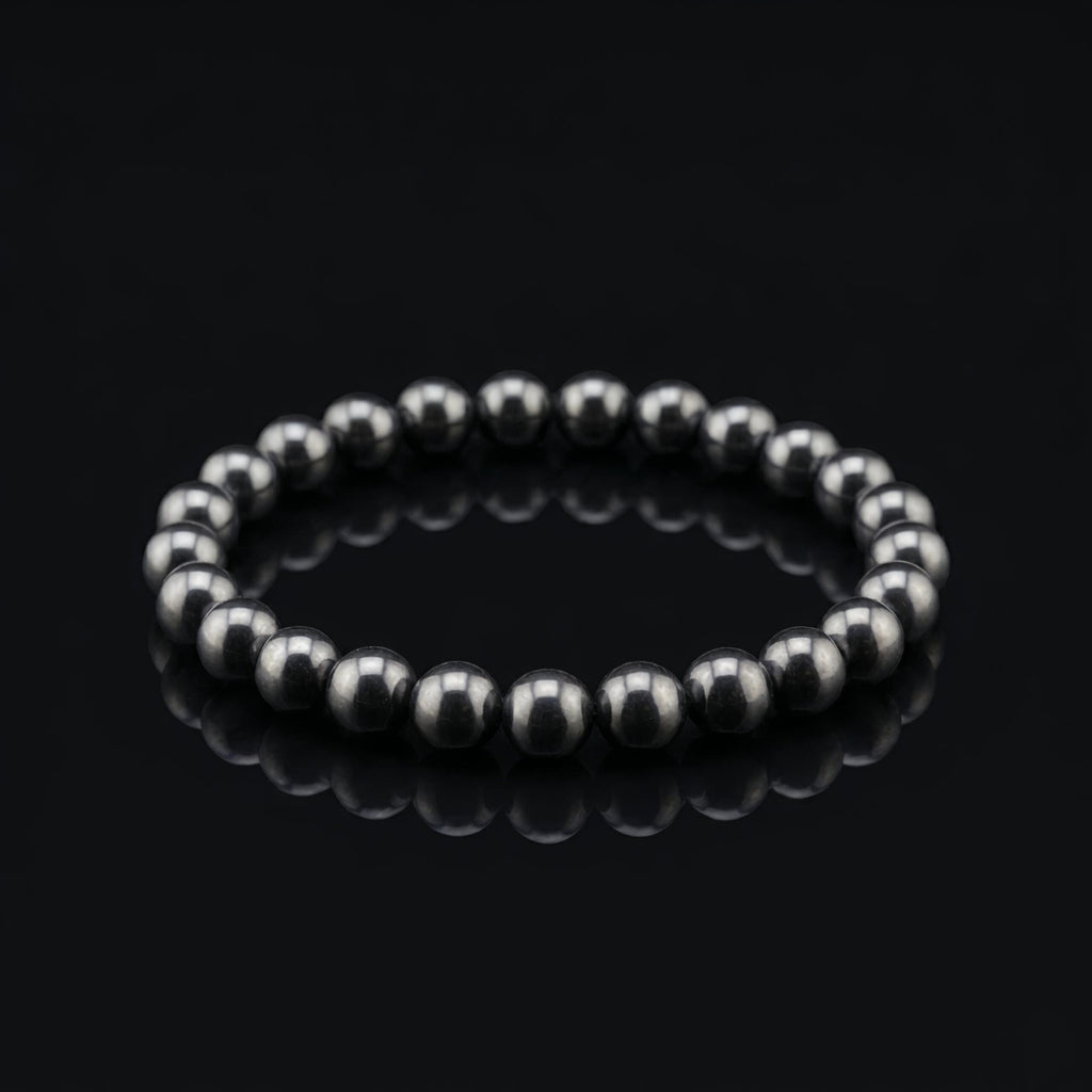 Natural Pyrite Bracelet – Authentic Metallic Gemstone Beads