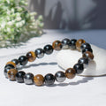 Triple Protection Bracelet – Natural Tiger Eye, Hematite & Black Obsidian