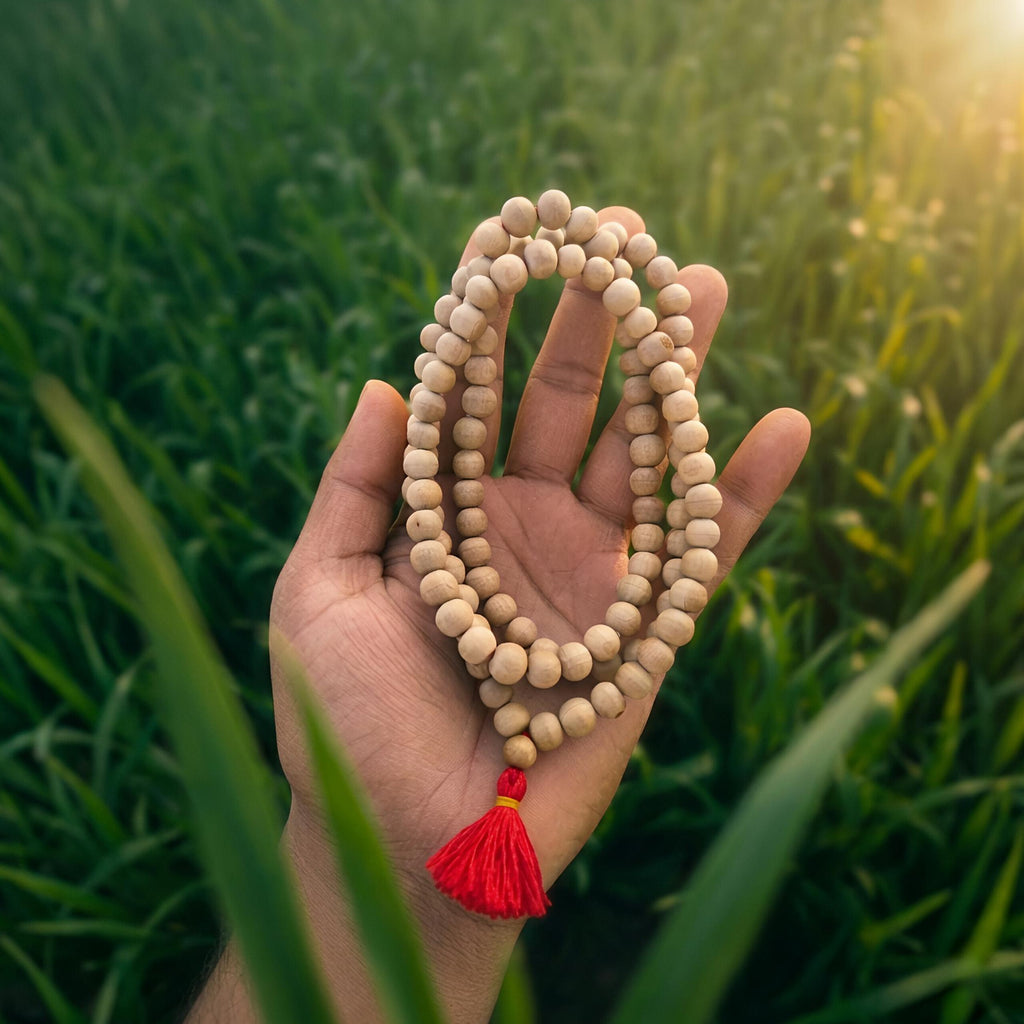 Parijat Wood Jaap Mala (Harsingar) – Natural Sacred Wood 108 Beads