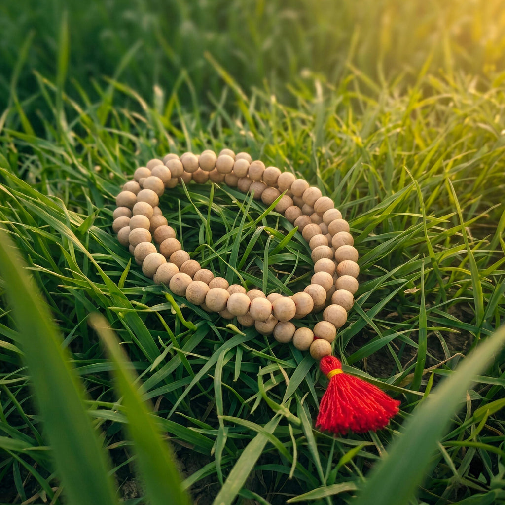 Parijat Wood Jaap Mala (Harsingar) – Natural Sacred Wood 108 Beads