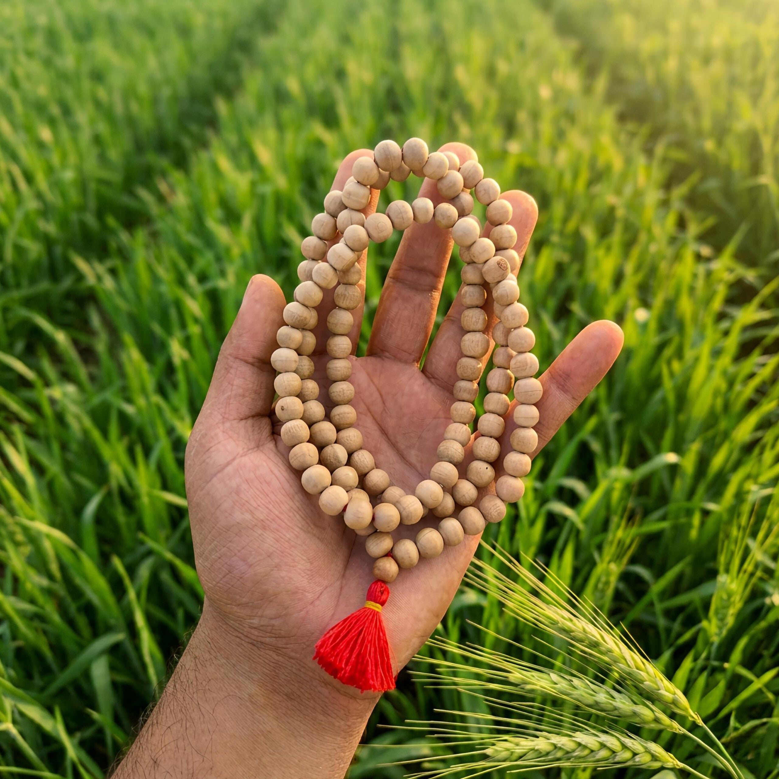 Parijat Wood Jaap Mala (Harsingar) – Natural Sacred Wood 108 Beads