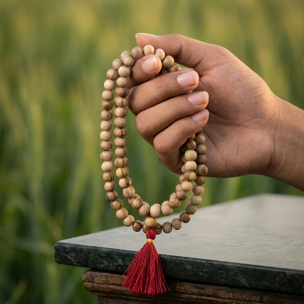 Shami Wood Jaap Mala – Natural Shami Wood 108 Beads
