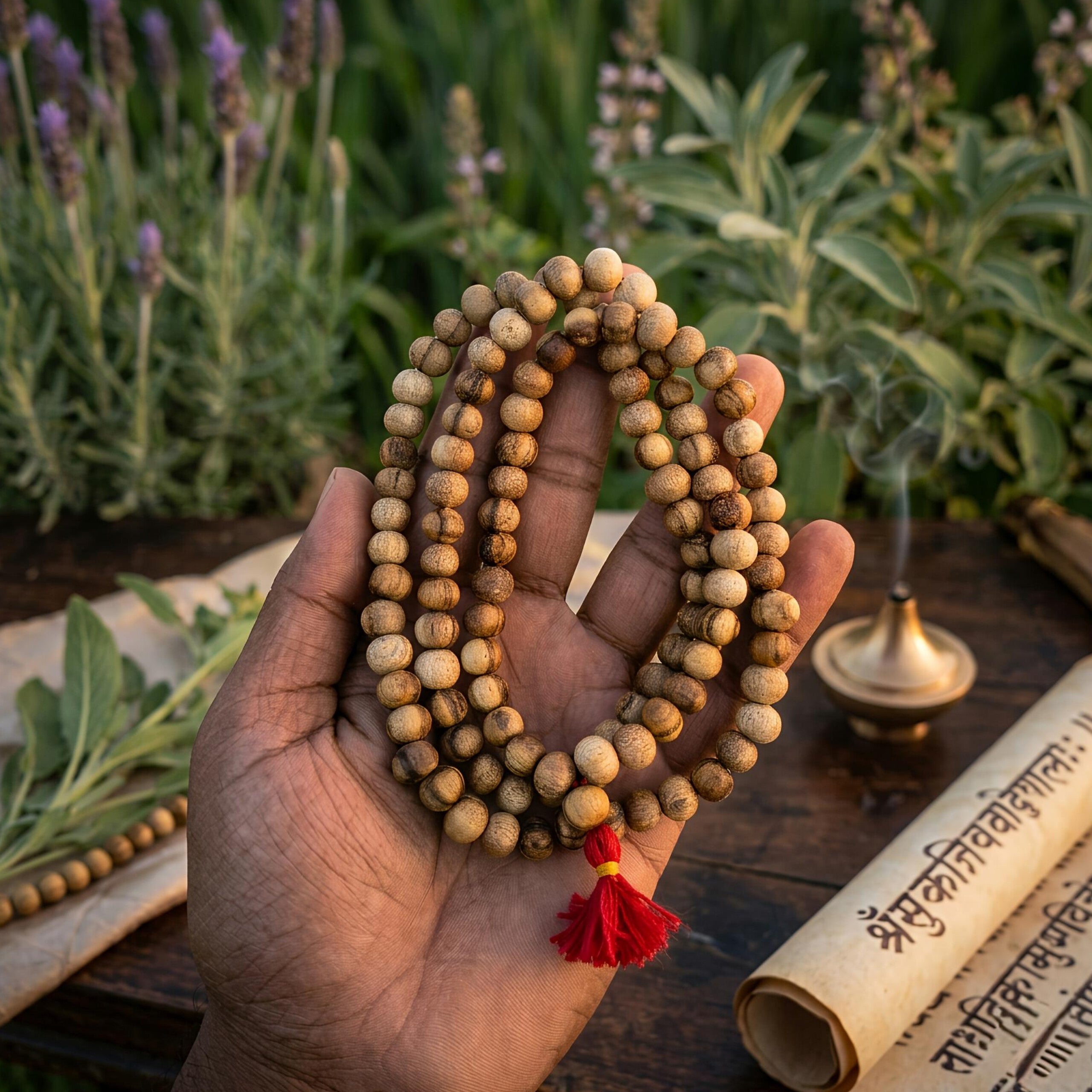 Shami Wood Jaap Mala – Natural Shami Wood 108 Beads