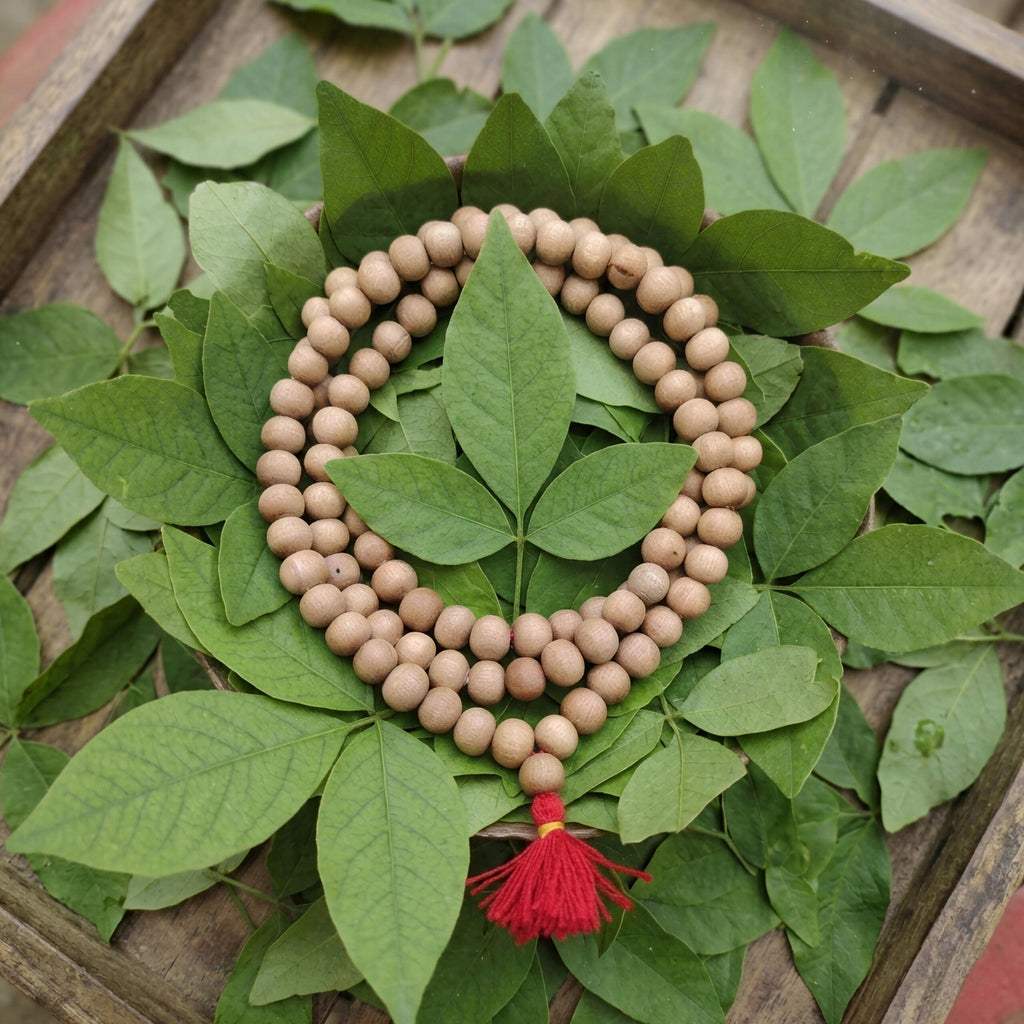 Bel Wood Jaap Mala (Bilva Mala) – Natural Belpatra Wood 108+1 Beads