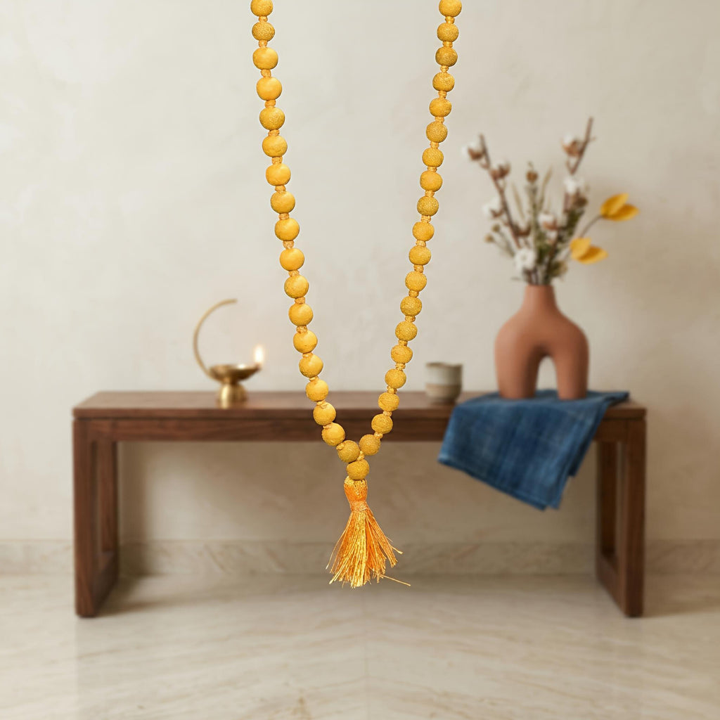 Haldi Jaap Mala – Natural Turmeric Beads 108
