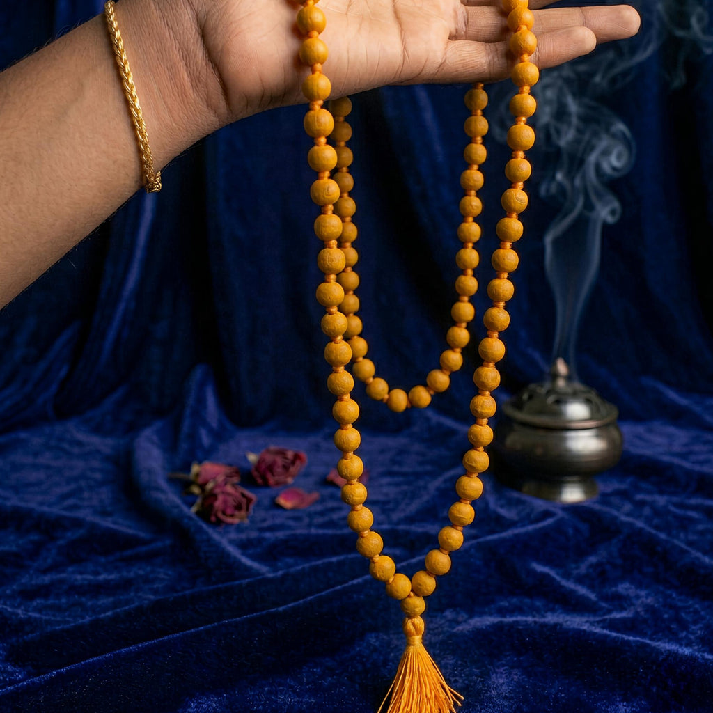 Haldi Jaap Mala – Natural Turmeric Beads 108