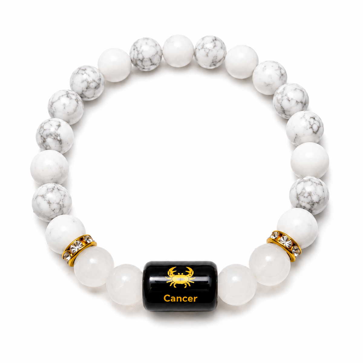 Cancer (Karka) Zodiac Bracelet (8mm) – Natural Gemstone Wrist Accessory