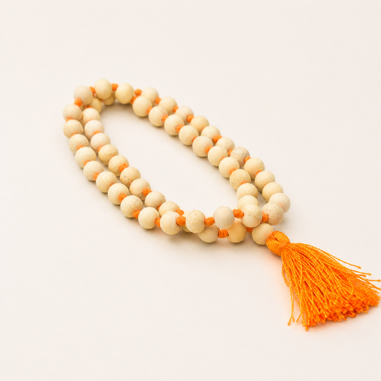 Bel Wood Mala 54+1 – Natural Bilva Wood Hand-Knotted Japa Mala for Chanting
